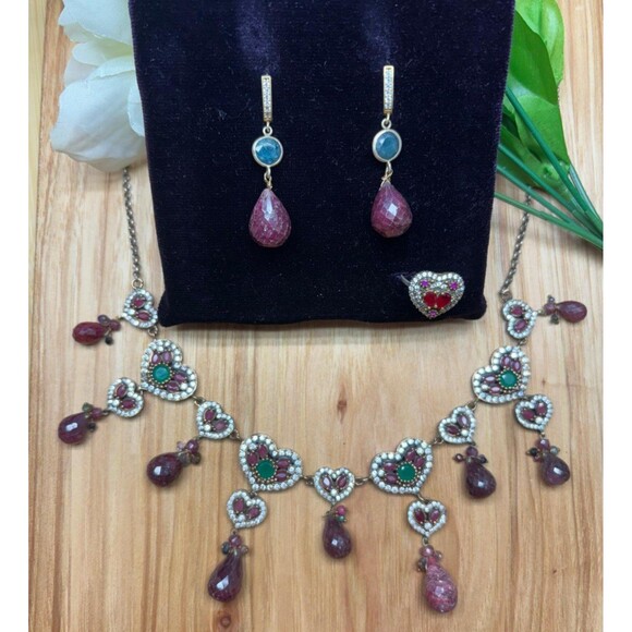 925 Sterling Silver Turkish Vintage Jewelry Set  for Women,NEW,Antique,Handmade - Picture 12 of 12